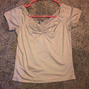 Charlotte Russe Tan off the Shoulder Top